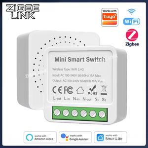 Zigbee3.0/Wifi 미니 스마트 스위치(양방향 제어 기능 포함) 무선 조명 스위치 스마트 자동화는 Tuya Alexa Google 홈과 함께 작동합니다.