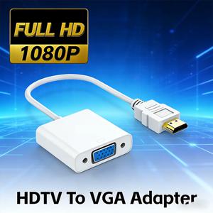 1080P HDMI 호환 VGA 변환기 어댑터 케이블 HDMI 남성-여성 디지털 아날로그 변환기(노트북 PC TV 프로젝터용)
