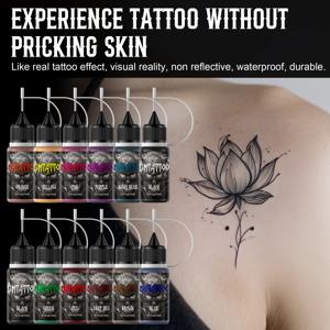 12색 임시 타투 크림 남성용 오래 지속되는 방수 잉크 헤나 타투 여성용 반영구 DIY 아트 도구