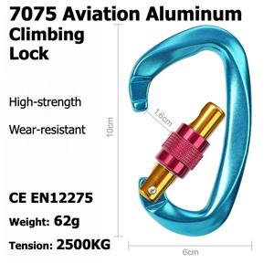 야외 전문 암벽 등반 액세서리 알루미늄 카라비너 25kN 잠금 D형 안전 버클 열쇠 도구 장비용