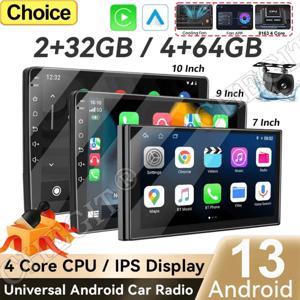 유니버설 7/9/10인치 안드로이드 13 카 라디오 64G 오토라디오 안드로이드 2 Din 카 라디오 GPS BT 중앙 멀티미디어 스마트 카 시스템