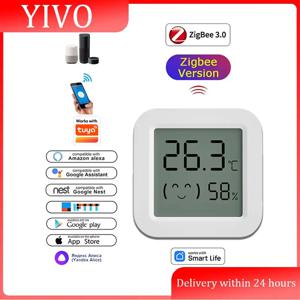 Zigbee 3.0 온도 습도 센서 APP Yandex Alexa와 함께 작동하는 스마트 홈용 Tuya Smart Life를 통한 원격 제어 온도계