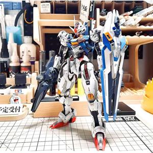 FM 1/100 머큐리 에어리얼 메카 모델 키트 액션 피규어 인형 (물 스티커 및 디스플레이 브래킷 포함) 어린이용 장난감 선물