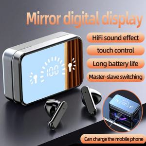 TWS S20 블루투스 5.3 이어폰 무선 헤드폰 터치 컨트롤 게임용 헤드셋 HIFI 스테레오 사운드 마이크가있는 소음 감소