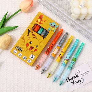 포켓몬 중성펜 5개, 학생 시험용펜, 빠른 사무용 서명펜, 학습용품, 문구 상품, 명절 선물