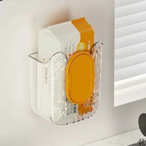 벽걸이형 물티슈 디스펜서 자가 접착식 홀더 주방 욕실 티슈 페이퍼 타월 케이스 박스 - 가정용 수납 정리함
