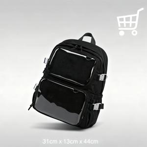 대용량 일본 카와이 이타백 – 여성/대학생을 위한 투명 백팩, JK 핀 디스플레이 학교 가방