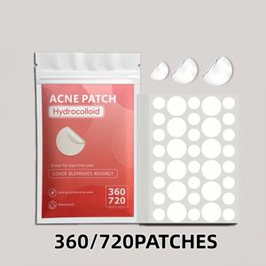 360/720개 투명 하이드로콜로이드 여드름 패치 – 초박형 투명 점, 모든 피부 타입에 적합한 방수 일일 스팟 커버