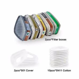 6200/7502/6800 마스크화학 가스 마스크 6001/6002/6004 상자 5N11 면 필터페인트 보호 마스크호흡기 교체 가능 액세서리