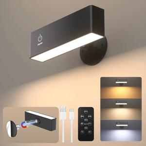 충전식 LED 독서등 터치 컨트롤 자석 벽등 360도 회전 °   침실 및 야간 수유를 위한 회전 야간등