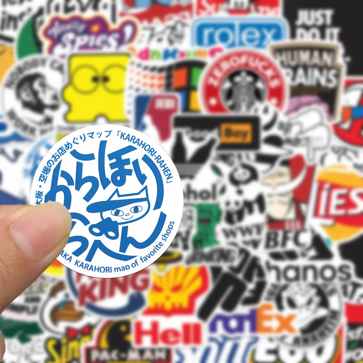 50개 만화 트렌디 스티커 패러디 미국 로고 스티커 DIY 장식 그래피티 물컵 방수 스티커