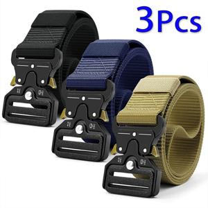전술 벨트 퀵 릴리즈 아웃도어 자동 버클 벨트 부드러운 리얼 나일론 스포츠 액세서리 남성 훈련 바지 블랙 벨트