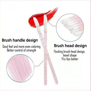 200/300/500개입 일회용 립 린트 프리 어플리케이터 립스틱 테스터 완드 어플리케이터 메이크업 립 브러쉬 메이크업 뷰티 도구