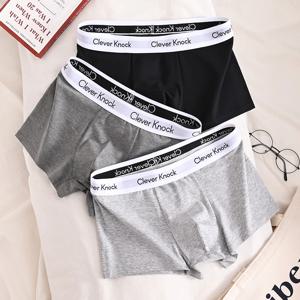3Pcs 남자 복서 반바지 코튼 속옷 솔리드 속옷 섹시한 팬티 남성 Breathbale 란제리 플러스 크기 L-6XL 도매 많이