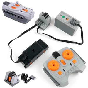 모크 트레인 트랙 모터 기술 블록 파워 기능 부품 리모컨 + AAA 배터리 박스 세트 PF 브릭 DIY 장난감 액세서리