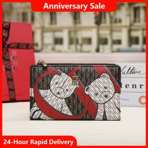 CH 브랜드 2025 신상 레트로 클래식 여성용 롱 지갑 PVC 소재 프린트 라이트 럭셔리 스타일 휴대용 카드 홀더