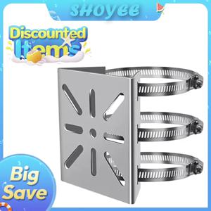 야외 폴 모니터링 브래킷용 1세트 유니버설 어댑터 플레이트 200mm 길이 후프 스테인리스 스틸 카메라 마운트 패널 포함