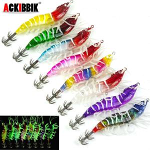 1개 발광 시뮬레이션 새우 낚시 미끼 점핑 새우 낚시 미끼 바닷물 오징어 낚시 액세서리 오징어 지그 미끼