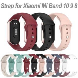 샤오미 미 밴드 10 9 8 NFC 스포츠 실리콘 스트랩 고무 팔찌 손목밴드 샤오미 스마트 밴드 8 9 10 NFC 액세서리