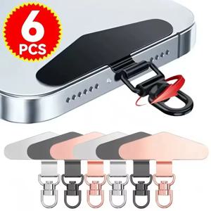 분실 방지 폰 랜야드 범용 교체 커넥터 테더 탭 클립 메탈 카드 패드 어댑터 아이폰 삼성용 안전 고정