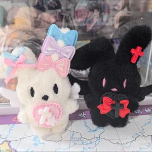 Anime NEEDY GIRL OVERDOSE 가드 키 체인 코스프레 플러시 펜던트 열쇠 고리 소품 액세서리 열쇠 고리 팬 크리스마스 선물