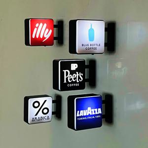 커피 코너 크리에이티브 LED 냉장고 자석 조명 마그네틱 장식 홈 미니 페그보드 커피숍 조명