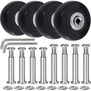 4/2개 수하물 가방 교체 바퀴, 50x18mm PU 캐스터 휠 베어링 수리 키트, 수하물용 선반 교체 바퀴