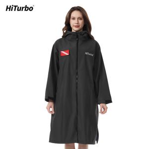 히터보 긴 소매 후드 방수 케이프 체인지 케이프 방풍 빠른 건조 수영 서핑 등산 따뜻한 빠른 건조 케이프