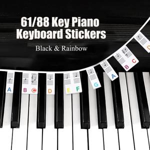 Miwayer 61/88 키 피아노 키보드 스티커, 피아노 음표 학습을 위한 탈착식 피아노 키보드 음표 라벨 초보자를 위한 가이드