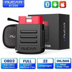 MUCAR BT200 자동차 OBD2 스캐너 차량 진단 풀 시스템 오일 SAS 리셋 자동 스캔 오류 코드 리더