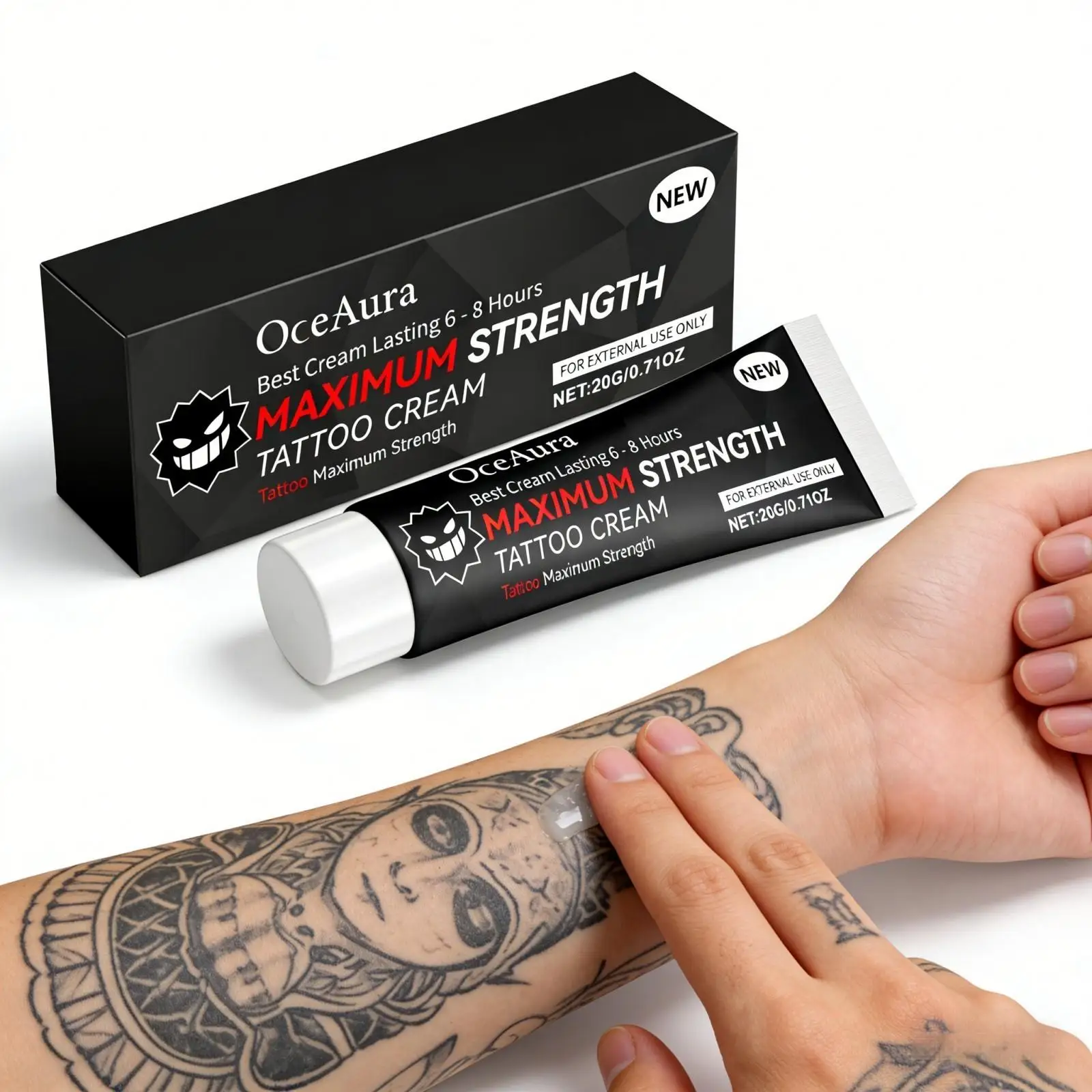 오세아우라 타투 크림 애프터케어, 색상 퇴색 방지, 깊은 보습, 피부 진정, 알로에 베라 타투 케어 크림 모이스처라이저