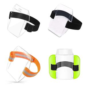 1/3pcs 팔 배지 홀더 Armband ID 카드 배지 홀더 작업 패스, 유니버설 크기에 대 한 블랙 조정 가능한 스트랩