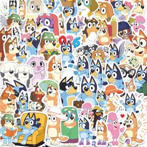 58개 귀여운 카와이 애니메이션 블루이 만화 스티커 창의적인 방수 데칼 DIY 장식 재미있는 노트북 전화기 여행가방 노트북