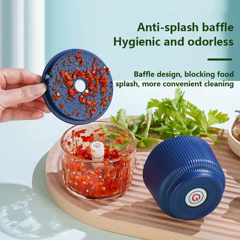 1개 8.8온스 전기 미니 마늘 다지기 USB 고기 분쇄기 마늘 분쇄기 견고하고 내구성 있는 생강 야채 분쇄기