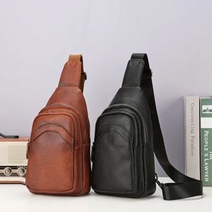 럭셔리 디자이너 남성용 천연 최고급 가죽 체스트 백 2025 최신 소프트 가죽 대용량 캐주얼 크로스바디 백 일상용