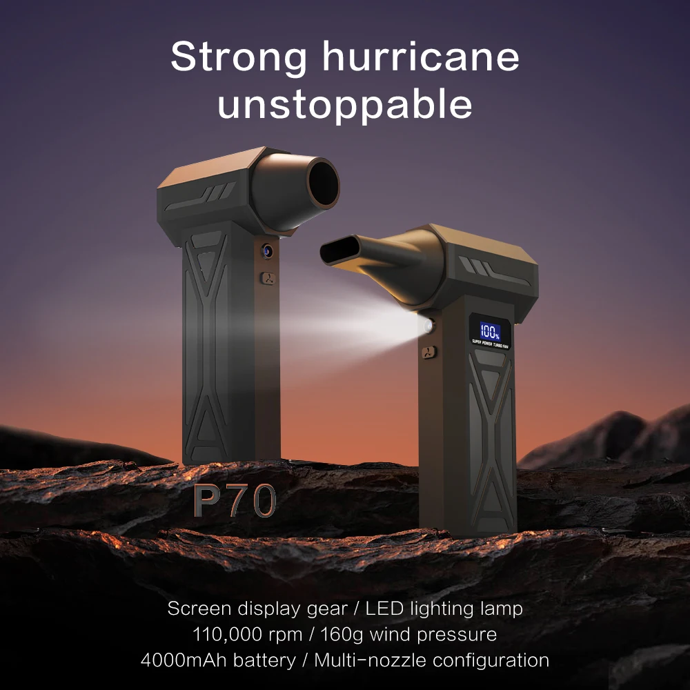 Zten 휴대용 에어 블로워 미니 터보 제트 팬 핸드헬드 브러시리스 모터 130,000 RPM 풍속 52m/s 산업용 덕트 팬