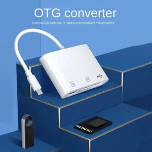 USB C 허브 어댑터 3 in 1 타입 C to TF CF SD 카드 리더 맥북 화웨이 삼성 샤오미 폰 메모리 카드 변환기