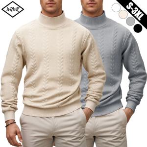 가을 겨울 두꺼운 니트 스웨터 남성 풀오버 단색 목폴라 슬림핏 니트 풀오버 남성 캐주얼 고품질 상의