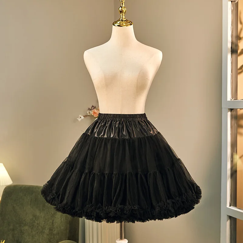 여성용 페티코트 튜튜 스커트 크리놀린 언더스커트 2단 풍성한 페티드레스 여성용 퍼피 튜튜 파티 드레스 액세서리