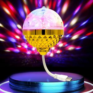 LED 무대 램프 전구 무대 조명 다채로운 소형 매직 볼 360도 회전 USB 플러그 다중 모드 DJ 디스코 분위기 조명