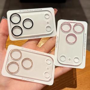 2025년 신제품 글리터 카메라 보호 필름 아이폰 17 프로 맥스 17 프로 17 에어 9H HD 클리어 렌즈 보호 유리 후면 렌즈 풀 커버