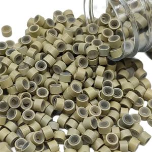1000Pcs 헤어 익스텐션 마이크로 링 링크 비즈 인간의 머리카락 확장 도구에 대한 5mm 실리콘 라이닝 비즈-멀티 컬러