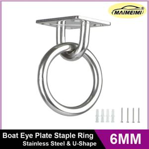 1 2 4 PC 범용 마운팅 훅 패드 아이 플레이트 링 마린 아이 스테이블 6MM 보트 링 사각형 래싱 다운 캐빈 액세서리