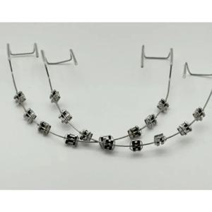 1쌍 고품질 패션 교정기 화려한 임시 치아 장식 금속 와이어 금속 브래킷 교정용 결찰 와이어