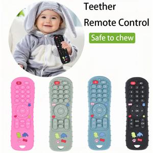 리모컨 모양의 부드러운 실리콘 치발기, 아기에게 이상적인 부드러운 치발기, 어린이 휴일 선물로 완벽합니다