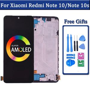 샤오미 레드미 노트 10 용 슈퍼 아몰레드 LCD 디스플레이, 터치 스크린 디지타이저 어셈블리 포함, 레드미 노트 10S M2101K7AG 디스플레이, 6.43 인치