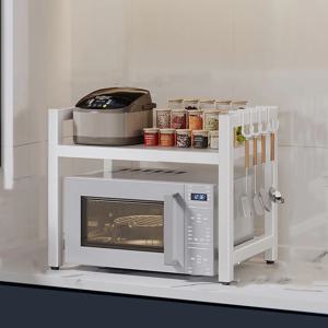 전자레인지 랙 조절 가능 주방 전자레인지 스탠드, 도마 스탠드 포함, 주방 수납 랙, 데스크탑 정리대
