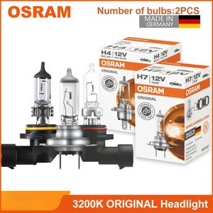 OSRAM 기존 할로겐 헤드라이트 전구 H1/H3/H4/H7/H11/9005/9006/H8/H9/H16/HB3/HB4 - 흰색 안개등, 독일산(2개)