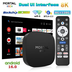 Mortal Smart TV Box 8GB 128GB Android 16 ATV 8K RK3518 음성 Google Assistant 비디오 4k HDR10 T1+ 비디오 미디어 플레이어 셋톱박스