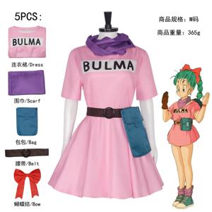 애니메이션 Bulma 코스프레 의상 핑크 드레스 유니폼 카와이 걸스 풀 세트 의상 할로윈 카니발 가장 무도회 파티
